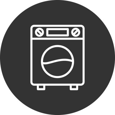 Çamaşır makinesi vektör simgesi.