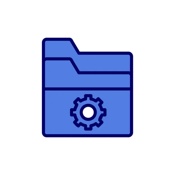 Computer Folder Simple Icon Vector Illustration — Stockvektor