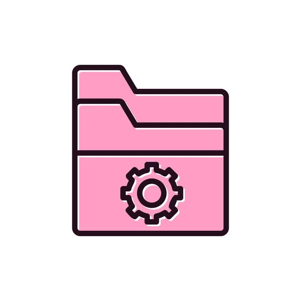 Ordenador Carpeta Icono Simple Ilustración Vectorial — Vector de stock