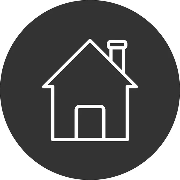 House Icon Outline Style Home Vector Symbol Illustration — 스톡 벡터