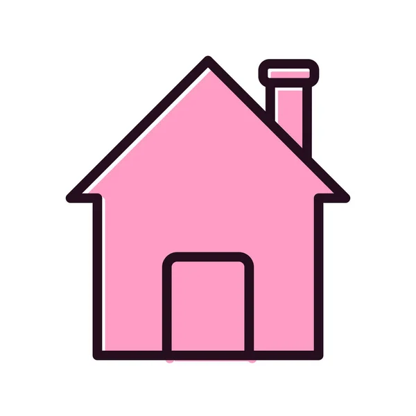 House Icon Outline Style Home Vector Symbol Illustration — Image vectorielle