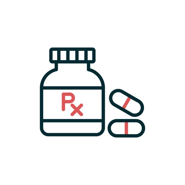 Ikona Pigułki Medyczne Zdrowotne Leczenie Glif Wektor Linii Projektowania — Wektor stockowy