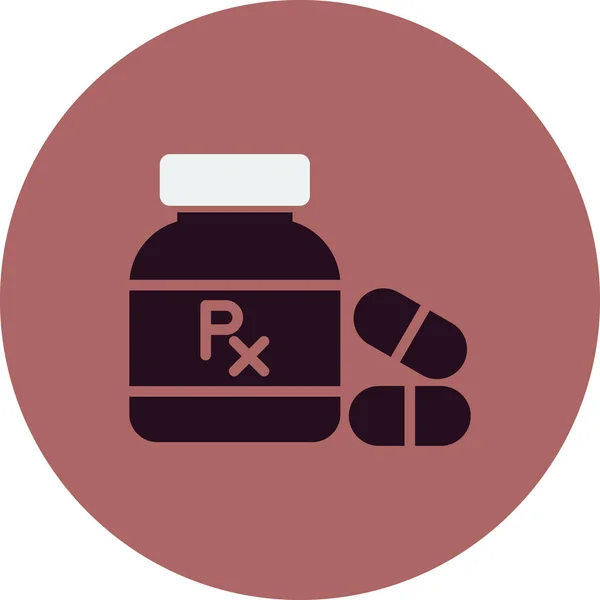 Pills Bottle Icon Vector Illustration —  Vetores de Stock