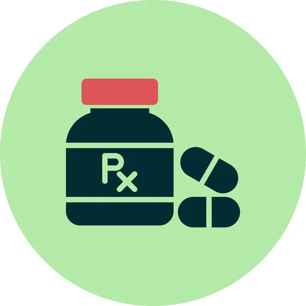 Pills Bottle Icon Vector Illustration — Vetor de Stock