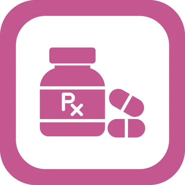 Pills Bottle Icon Vector Illustration — Stockvektor