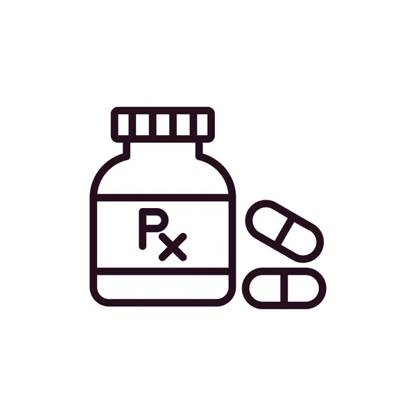 Pills Bottle Icon Vector Illustration — Stock Vector