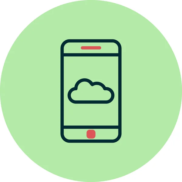 Smartphone Icoon Platte Vector Illustratie Ontwerp — Stockvector