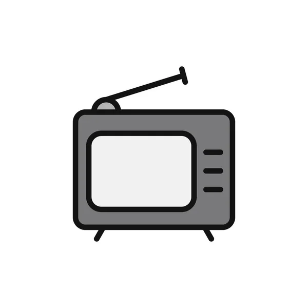 Icono Del Vector Televisión Ilustración Estilo Plano — Archivo Imágenes Vectoriales