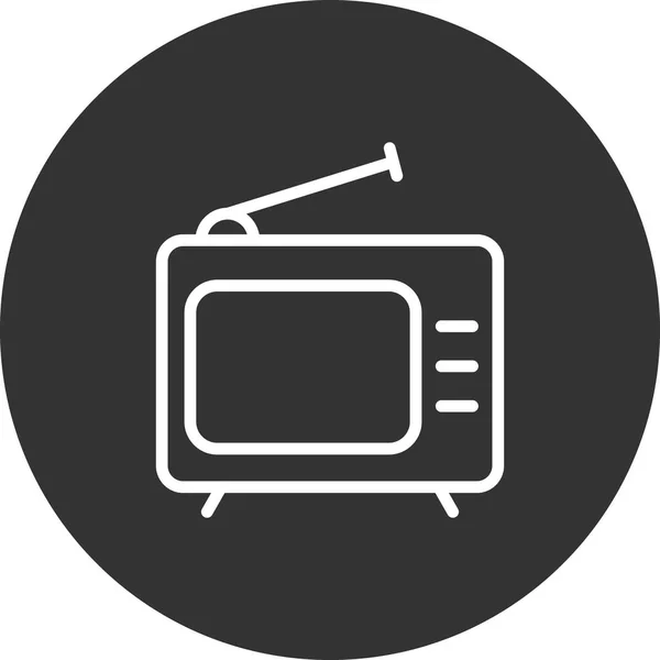 テレビのベクトルアイコン 平面図 — ストックベクタ