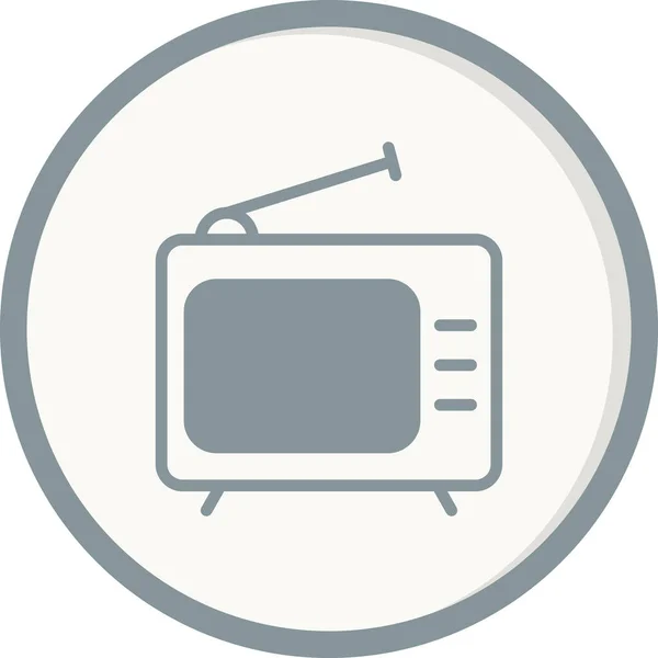 Icona Del Vettore Televisivo Illustrazione Stile Piatto — Vettoriale Stock
