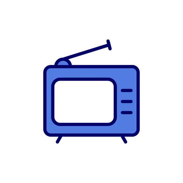 Televisie Vector Icoon Platte Stijl Illustratie — Stockvector