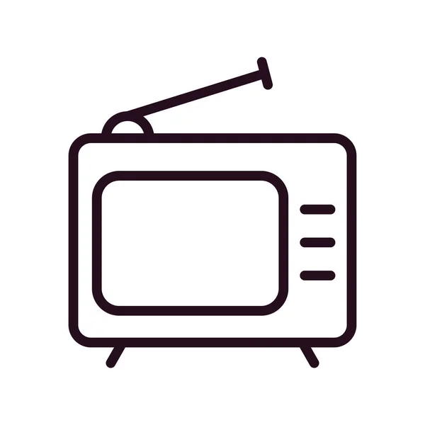 Televizyon Vektör Simgesi Düz Biçim Illüstrasyonu — Stok Vektör