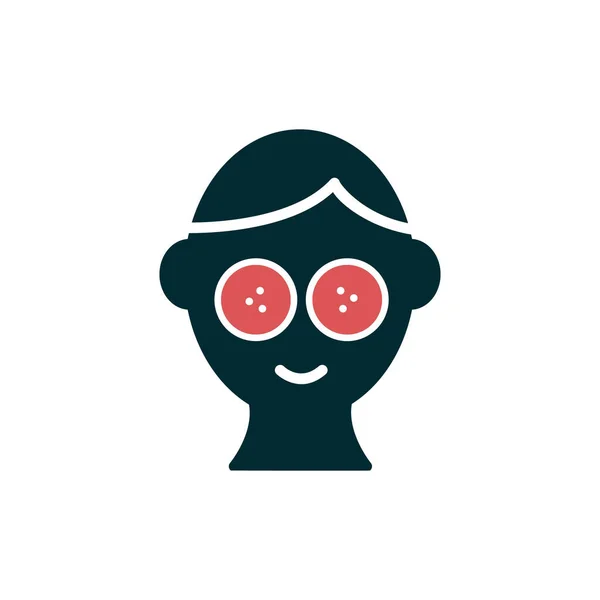 Man Face Mask Icon Vector Woman Head Brain Symbol Isolated — Stock Vector
