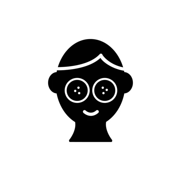 Man Face Icon Flat Illustration Boy Vector Character Design — Stock Vector