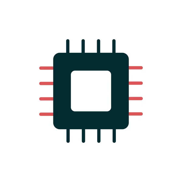 Mikrochip Icon Vektor Illustration — Stockvektor