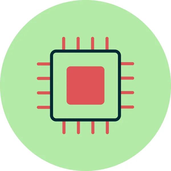 Microchip Ikon Vektoros Illusztráció — Stock Vector