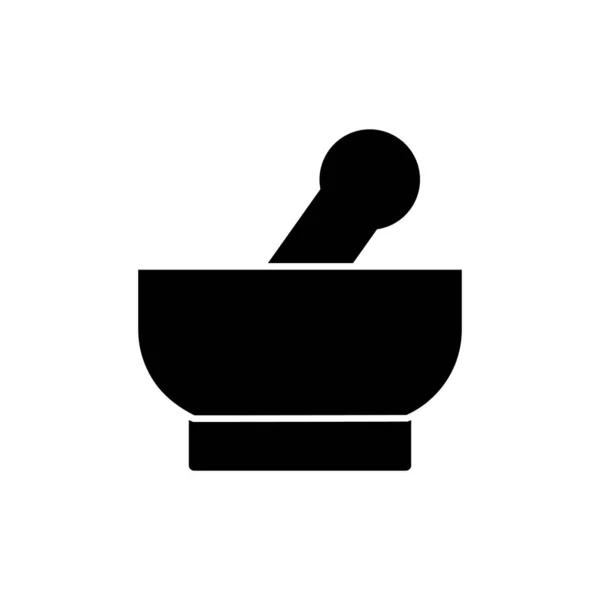 Modello Logo Dell Illustrazione Vettoriale Dell Icona Del Mortaio — Vettoriale Stock