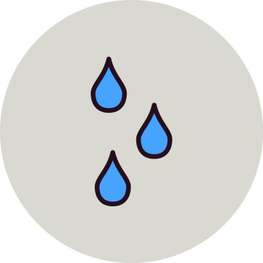 su damlası simgesi, vektör illüstrasyonu