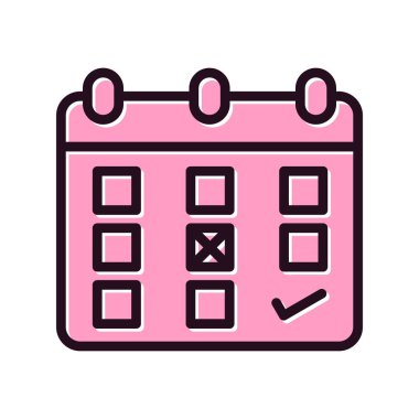 Takvim web simgesi, ajanda illüstrasyonu 