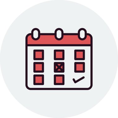 Takvim web simgesi, ajanda illüstrasyonu 