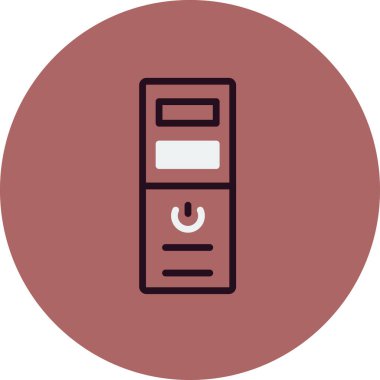 pc kulesi dosya simgesi basit, vektör illüstrasyonu