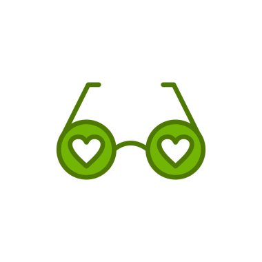 Aşk gözlükleri basit simge, vektör illüstrasyonu