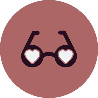 Aşk gözlükleri basit simge, vektör illüstrasyonu