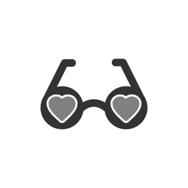 Aşk gözlükleri basit simge, vektör illüstrasyonu