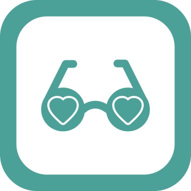 Aşk gözlükleri basit simge, vektör illüstrasyonu