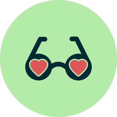 Aşk gözlükleri basit simge, vektör illüstrasyonu