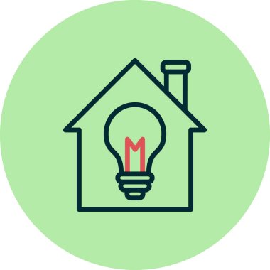 Ampul simgesi, fikir vektör illüstrasyonu