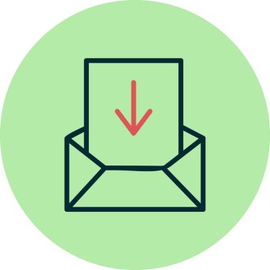 Gelen kutusu, kaydetme, indirme simgesi, vektör illüstrasyonu