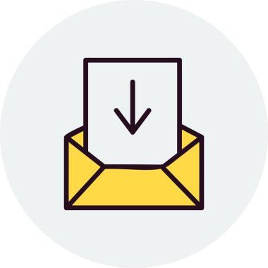 Gelen kutusu, kaydetme, indirme simgesi, vektör illüstrasyonu