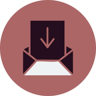 Gelen kutusu, kaydetme, indirme simgesi, vektör illüstrasyonu