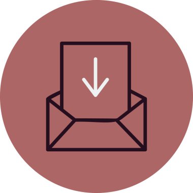 Gelen kutusu, kaydetme, indirme simgesi, vektör illüstrasyonu