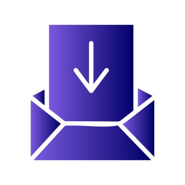 Gelen kutusu, kaydetme, indirme simgesi, vektör illüstrasyonu