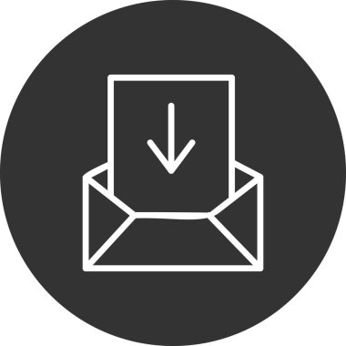 Gelen kutusu, kaydetme, indirme simgesi, vektör illüstrasyonu