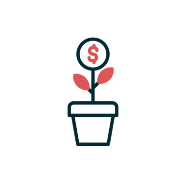 Yatırım kavramı, para büyüme vektörü illüstrasyonu