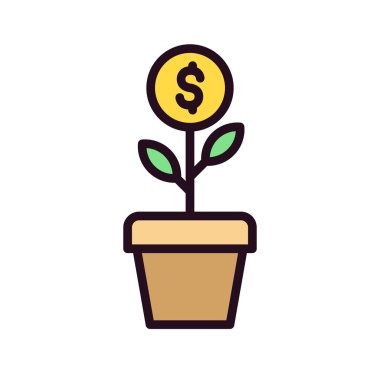 Yatırım kavramı, para büyüme vektörü illüstrasyonu