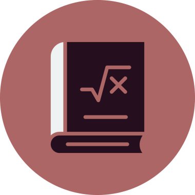 Matematik kitabı ikonu vektör illüstrasyonu