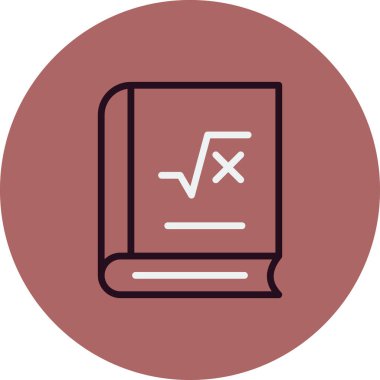 Matematik kitabı ikonu vektör illüstrasyonu
