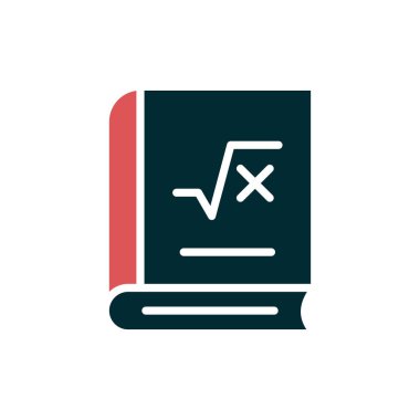Matematik kitabı ikonu vektör illüstrasyonu