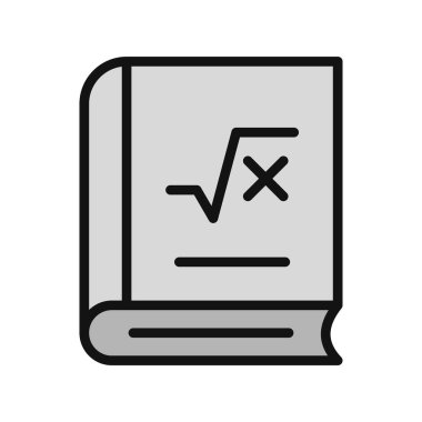 Matematik kitabı ikonu vektör illüstrasyonu
