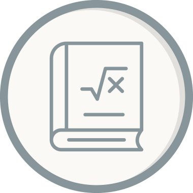 Matematik kitabı ikonu vektör illüstrasyonu