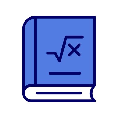 Matematik kitabı ikonu vektör illüstrasyonu