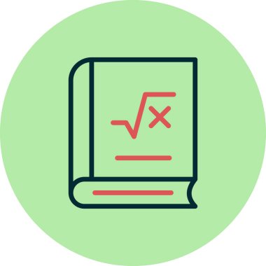 Matematik kitabı ikonu vektör illüstrasyonu