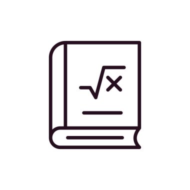 Matematik kitabı ikonu vektör illüstrasyonu