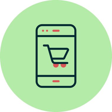 Cep telefonu simgesi, düz vektör çizimi