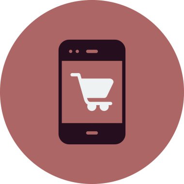 Cep telefonu simgesi, düz vektör çizimi