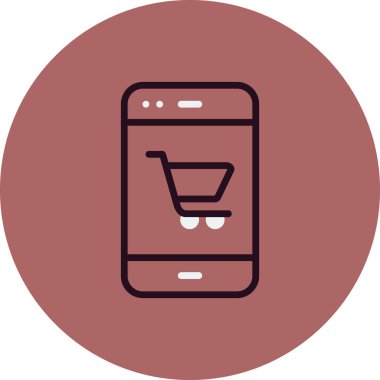 Cep telefonu simgesi, düz vektör çizimi